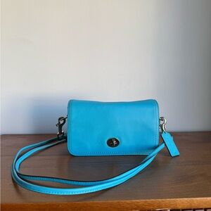 Coach 19914 Blue Leather Classic Shoulder Purse Bag 2013